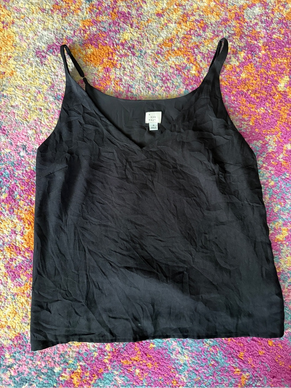a new day Black V-Neck Satin Cami